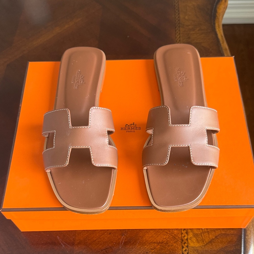 Hermes Tan Sandals
